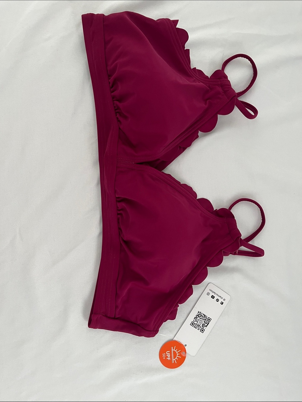 Charmo Magenta Scalloped Triangle Bikini Top
